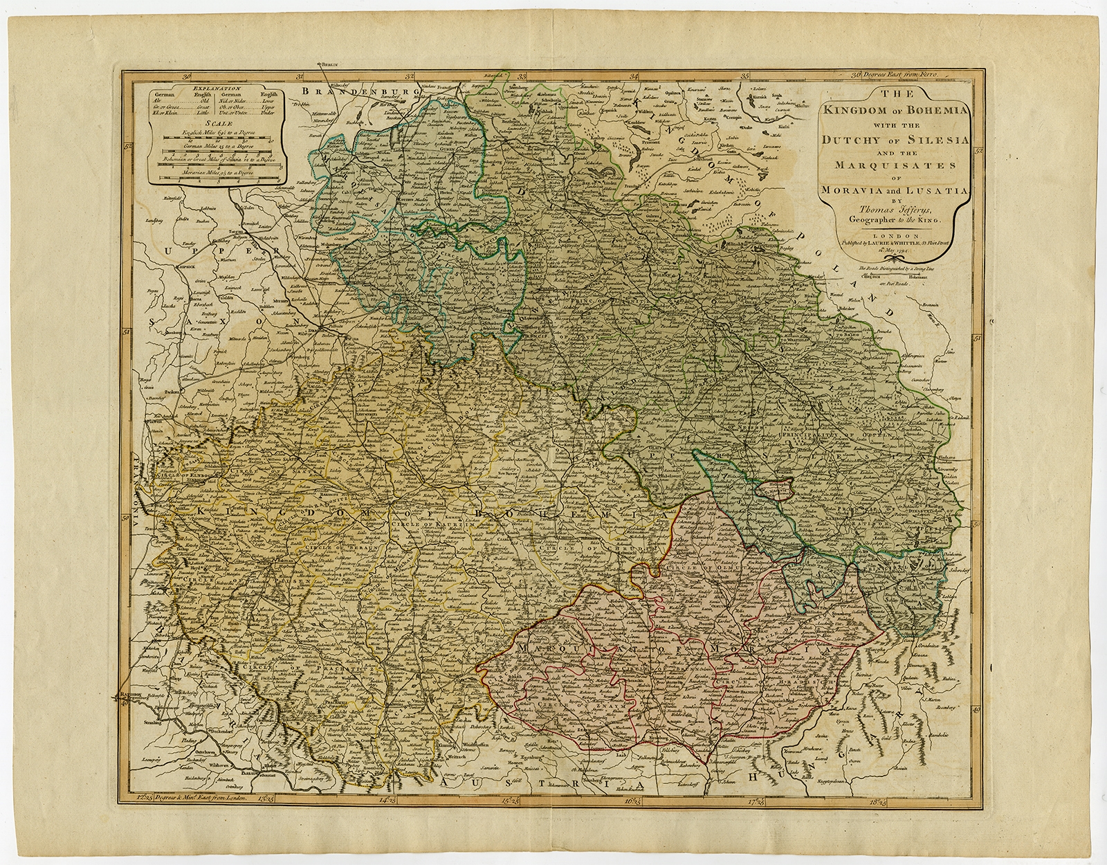 The Kingdom of Bohemia with the Duchy of Silesia (..) - Jefferys