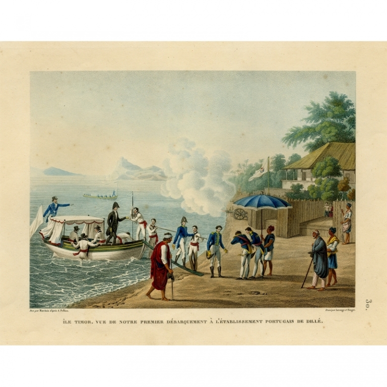 Antique Print of Timor Island by Lerouge & Forget (1825)