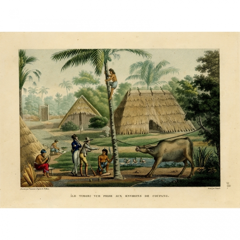 Antique Print of a view near Coupang by Pomel (1825)