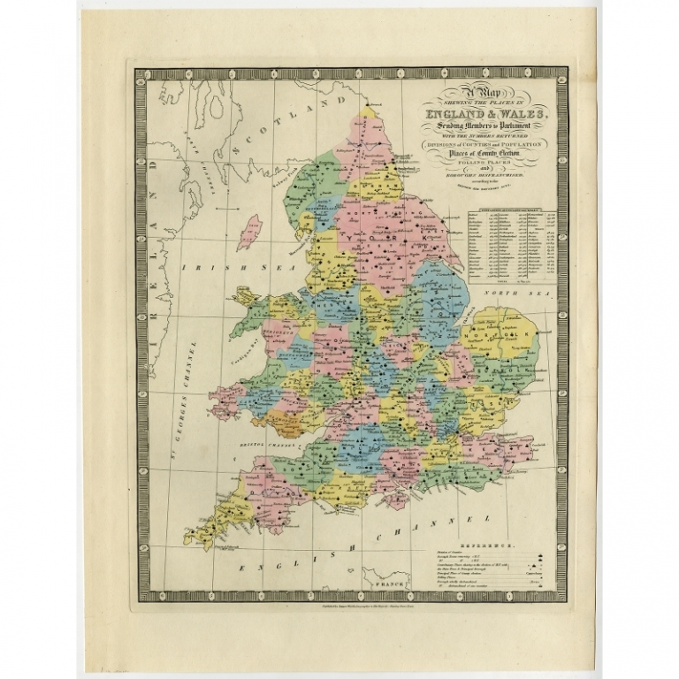 Antique Map of England and Wales by Wyld (1854)
