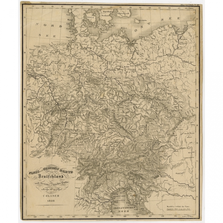 Antique Geologocal Map of Germany by Glaser (1838)
