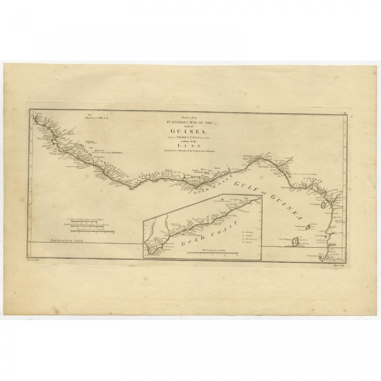 Antique Map of the African Coast by Bowen (1788)