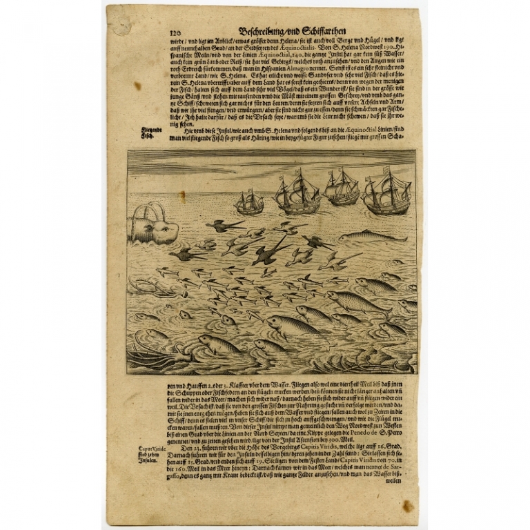 Antique Print of Ascension Island (1601)