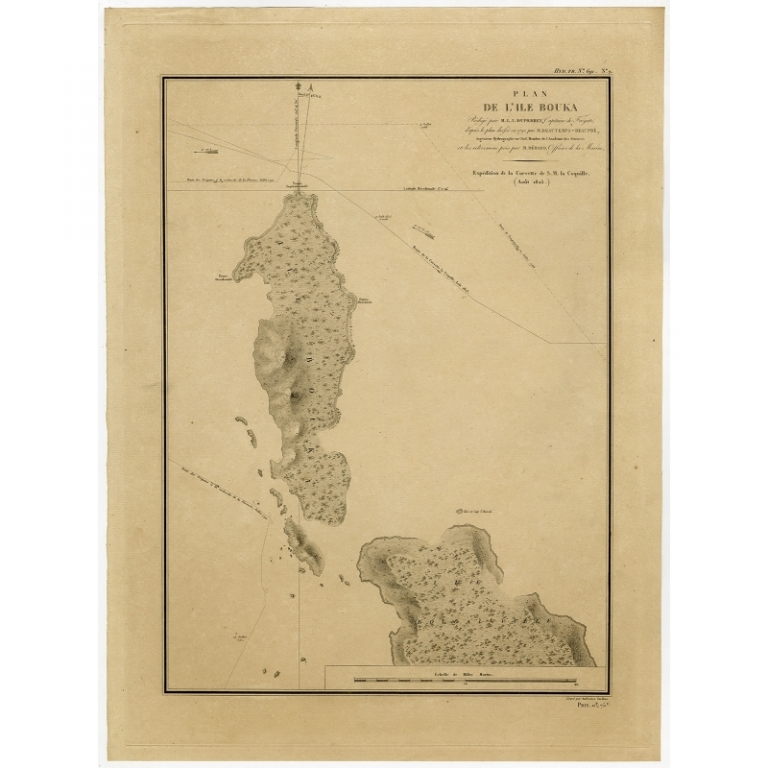 Antique Map of Buka Island by Duperrey (1825)