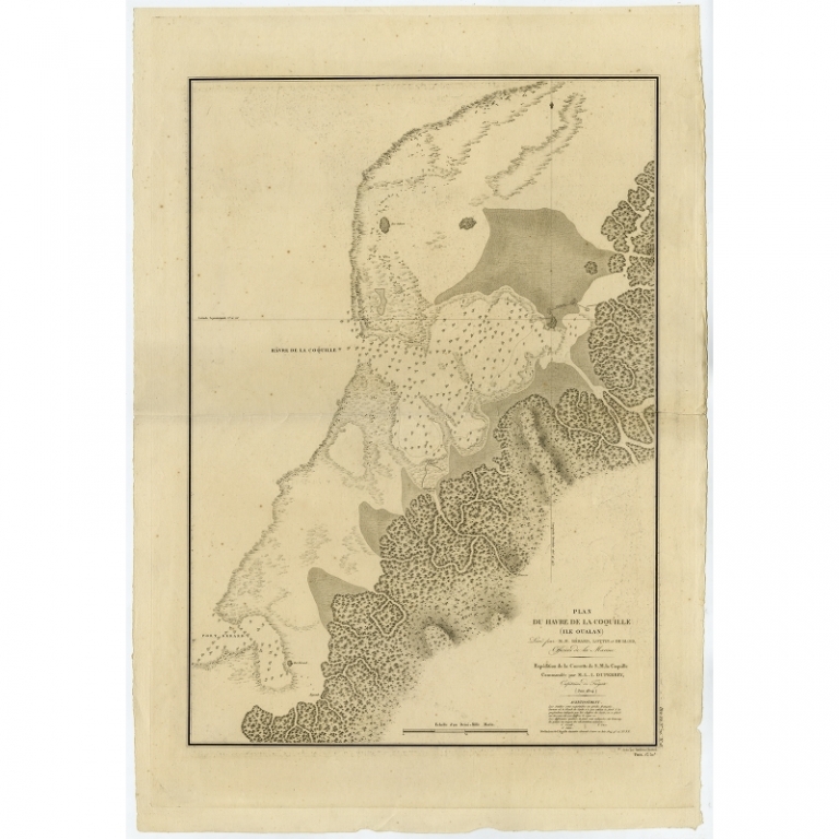Antique Map of the Coast of Oualan Island by Tardieu (1825)