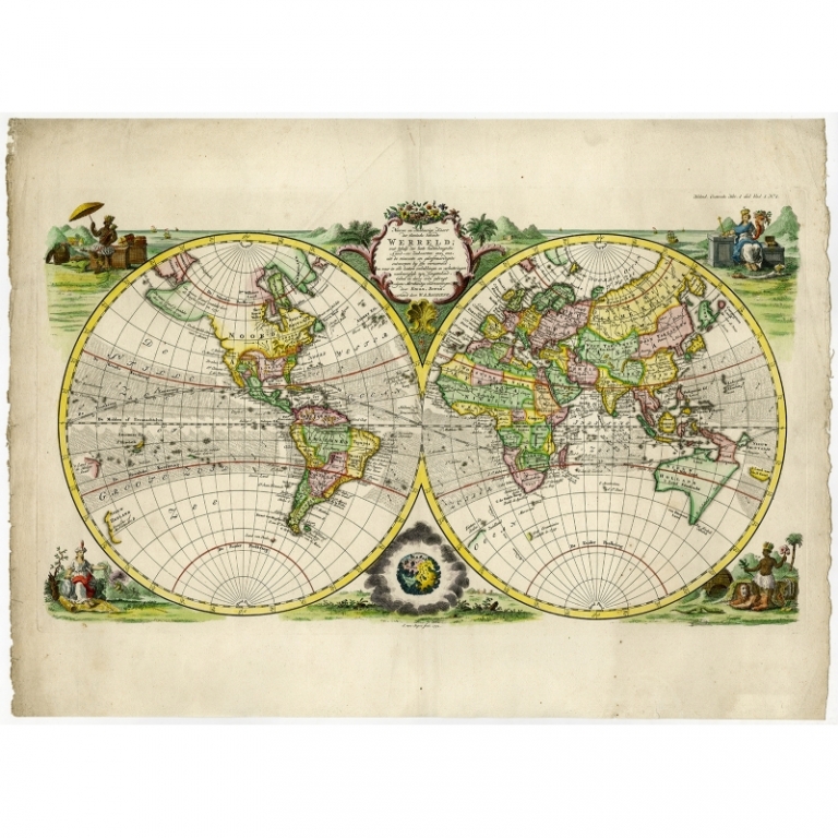 Antique World Map by Bachiene (1785)