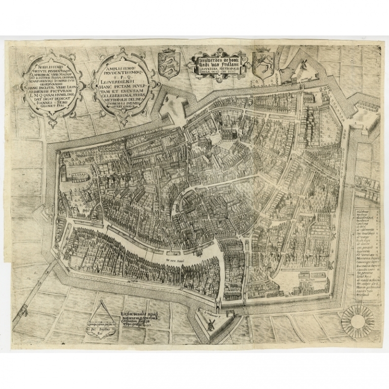 Antique Map of the City of Leeuwarden by Bast (1603)