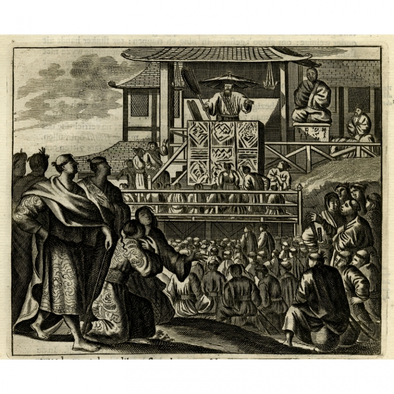Antique Print of the Great eloquence of preaching Bonsii by Montanus (1669)