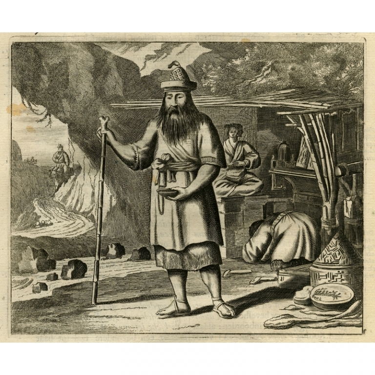 Antique Portrait of one of the Harboribonsi by Montanus (1669)