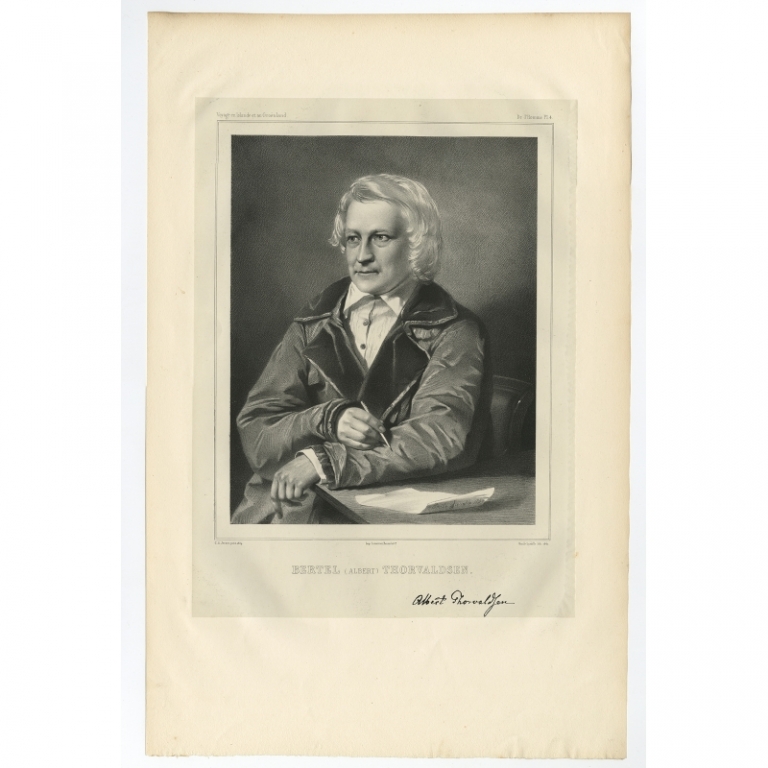 Pl.4 Antique Portrait of Bertel Thorvaldsen by Gaimard (1842)