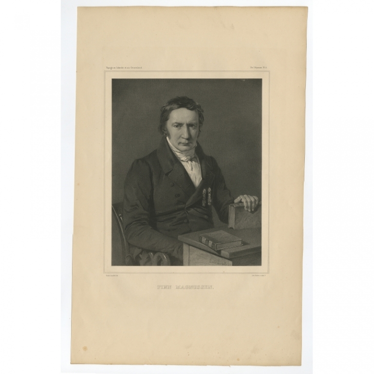 Pl.5 Antique Portrait of Finnur Magnusson by Gaimard (1842)