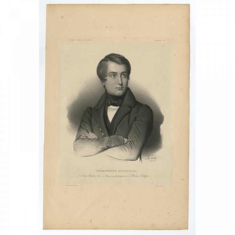 Pl.1 Antique Portrait of Gudmundur Sivertsen by Gaimard (1842)