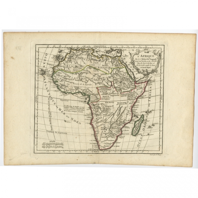Antique Map of Africa by Vaugondy (c.1780)