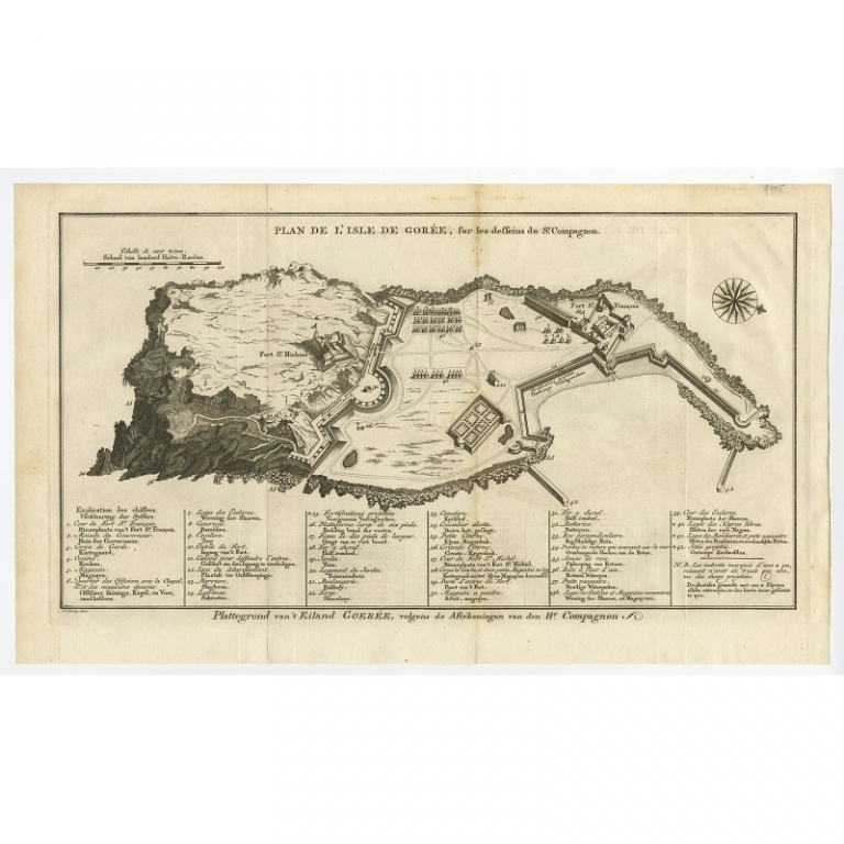 Antique Map of the Island of Gorée by Van Schley (1747)