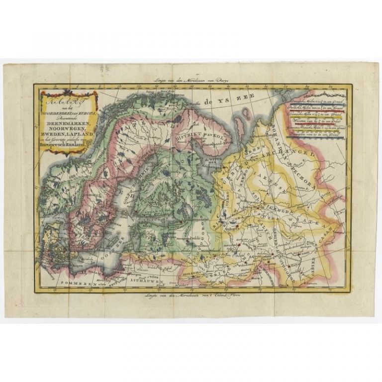 Antique Map of Northern Europe by Bonne (1785)