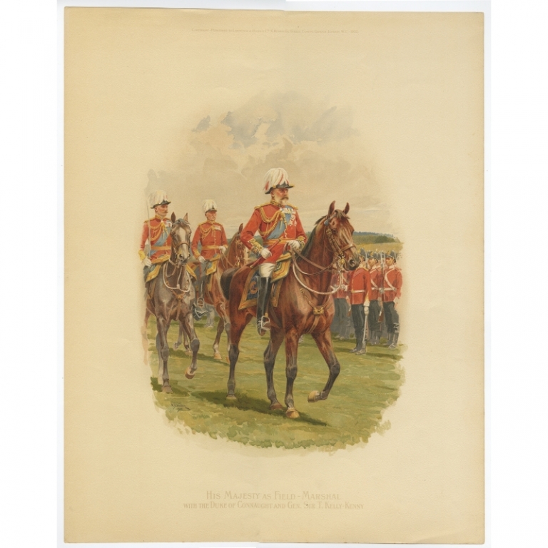Antique Print of King Edward VII and the Duke of Connaught by Wollen (1902)