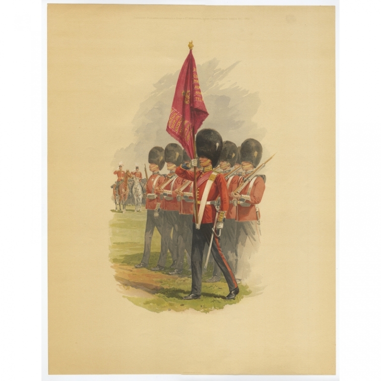 Antique Print of a British army regiment in the South African Boer War by Wollen (1902)