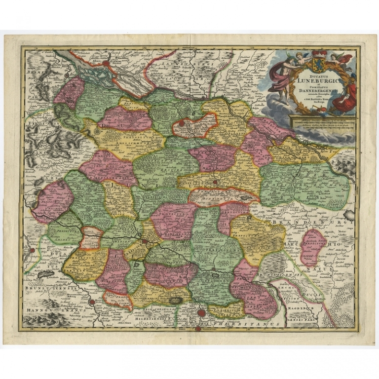 Antique Map of part of Germany by Homann Heirs (c.1720)