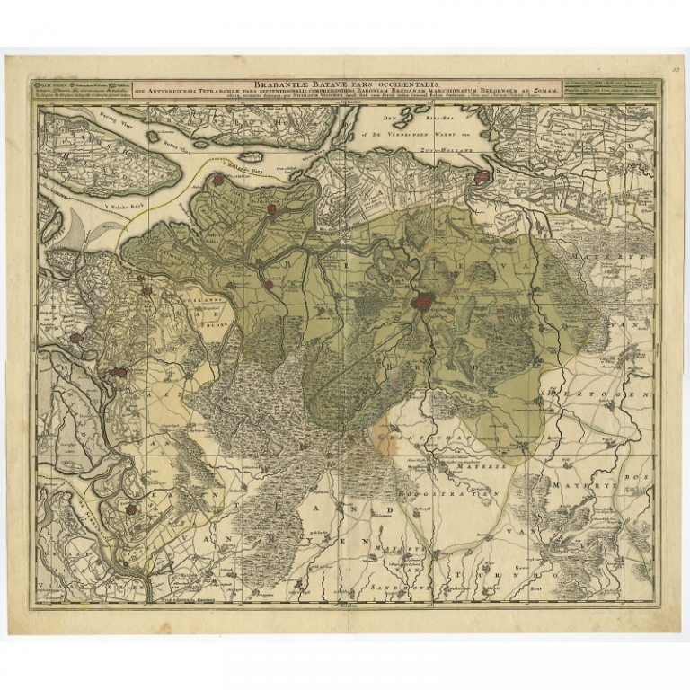 Antique Map of Brabant by Visscher (c.1700)