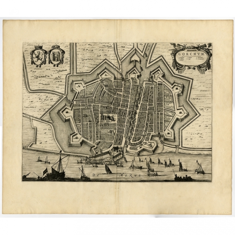 Antique Map of Gorinchem by Blaeu (1649)