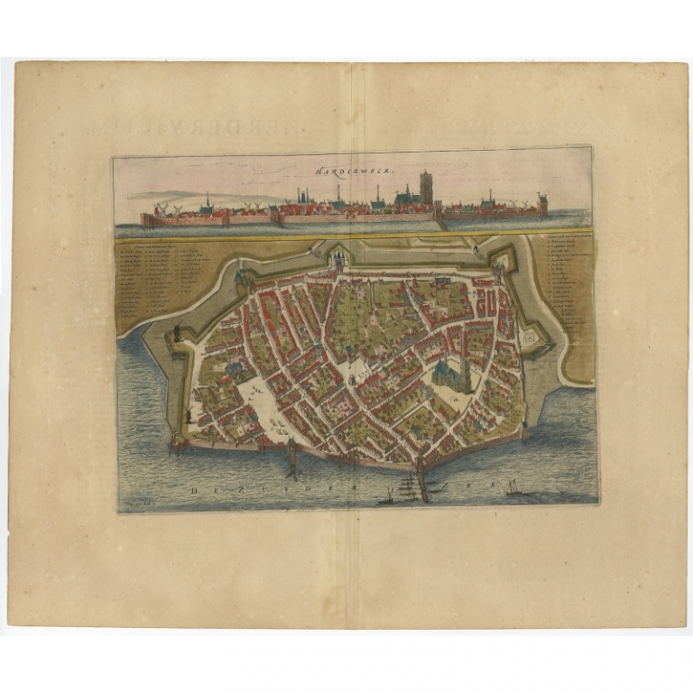 Antique Plan of Harderwijk by Janssonius (1657)
