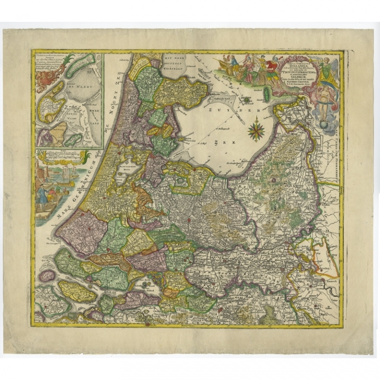 Antique Map of Noord Holland by Seutter (c.1741)