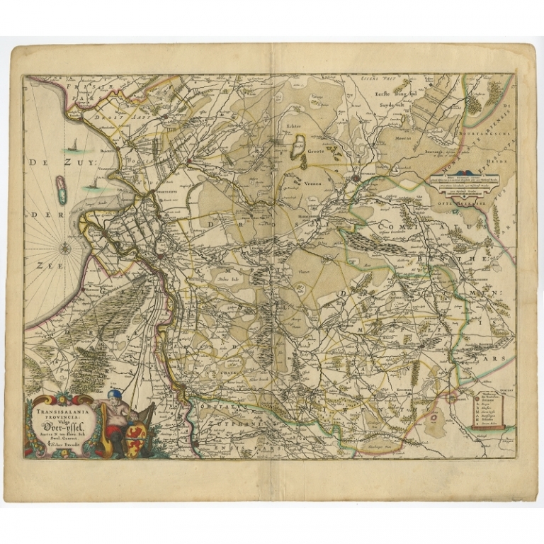 Antique Map of Overijssel by Visscher (c.1700)