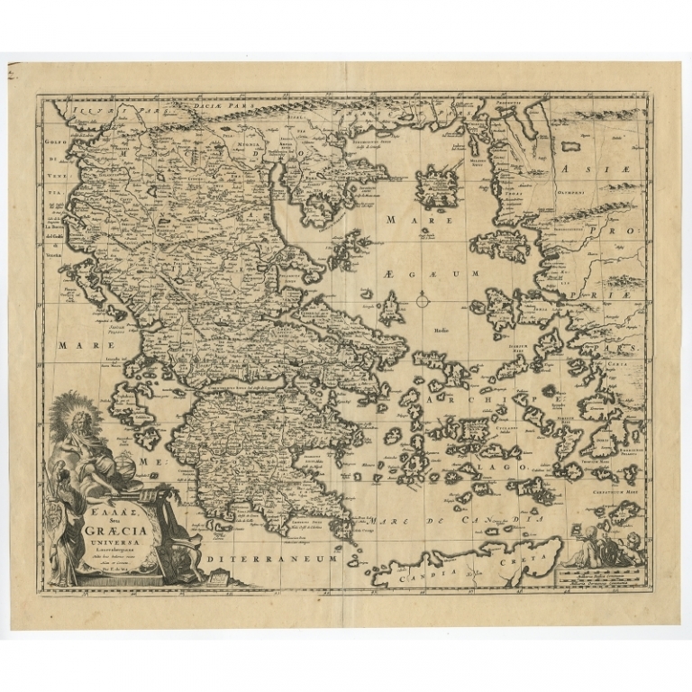 Antique Map of Greece by De Wit (c.1680)