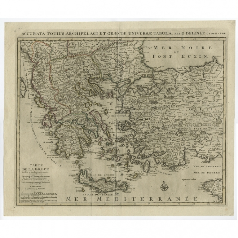 Antique Map of Greece by Covens & Mortier (c.1745)