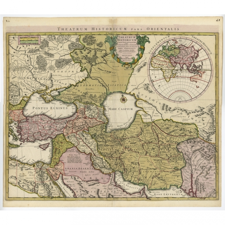 Antique Map of Asia and the Middle East by De l'Isle (c.1745)