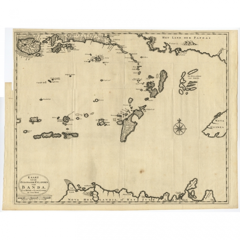 Antique Map of the Southeastern Part of the Banda Islands by Valentijn (1726)