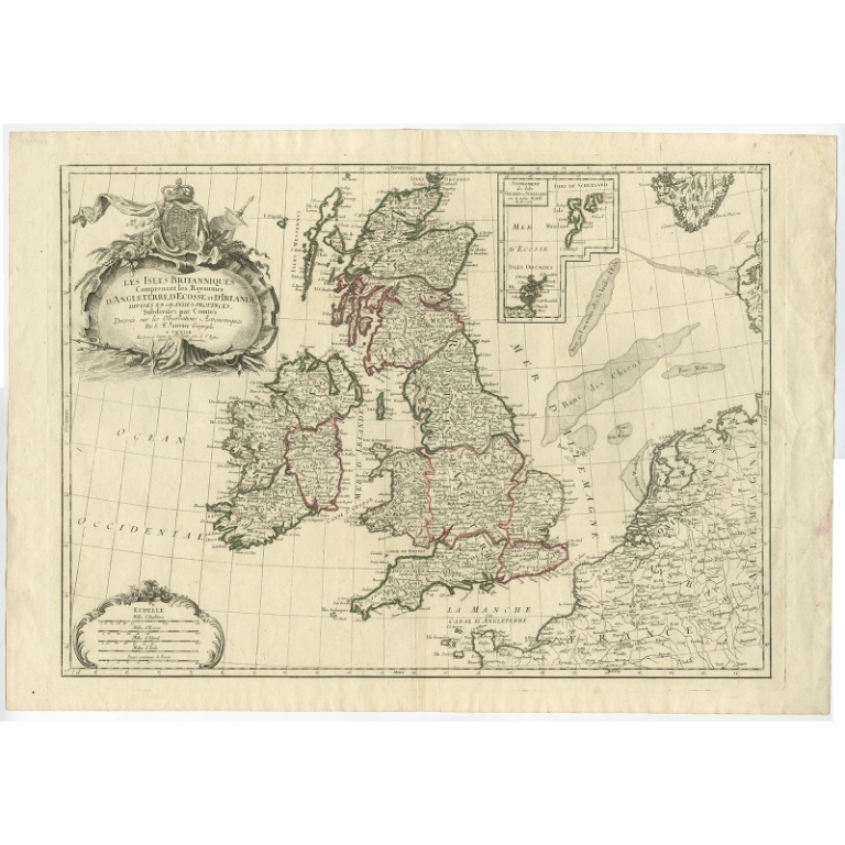 Antique Map of the British Isles by Lattre (c.1770)