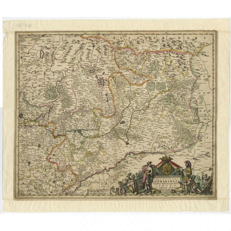 Antique Map of Luxembourg and Northern France (c.1680)