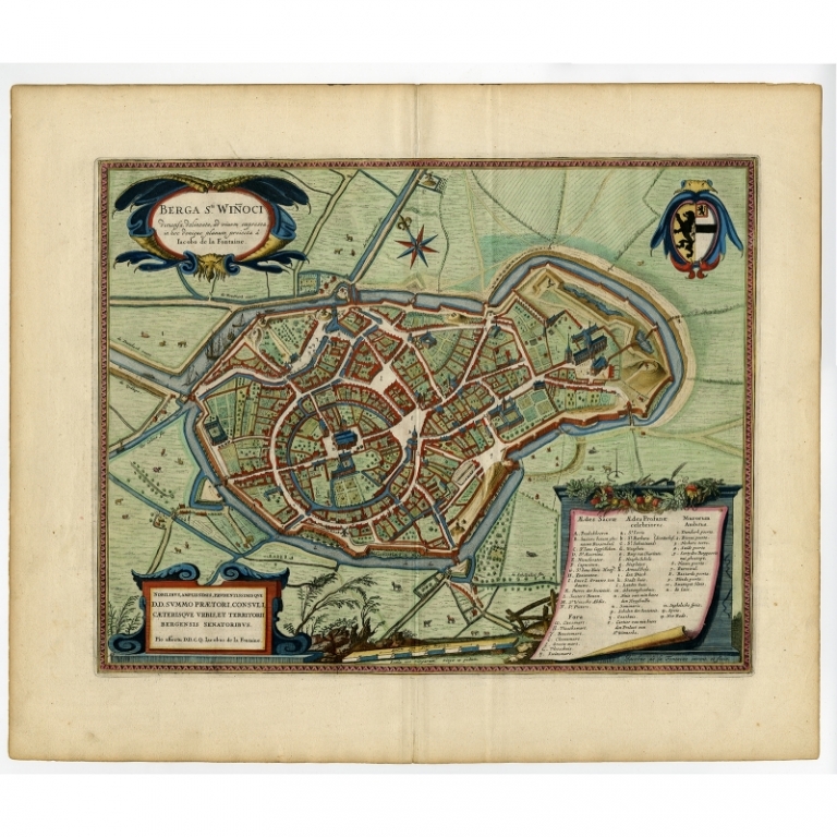 Antique Map of Sint-Winoksbergen by Blaeu (1649)
