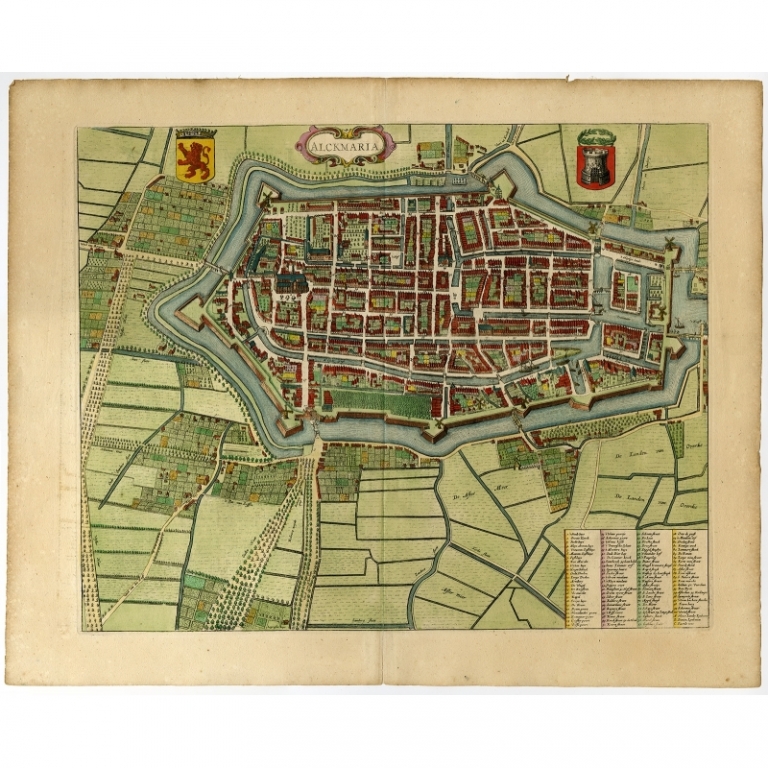Antique Map of Alkmaar by Blaeu (1649)