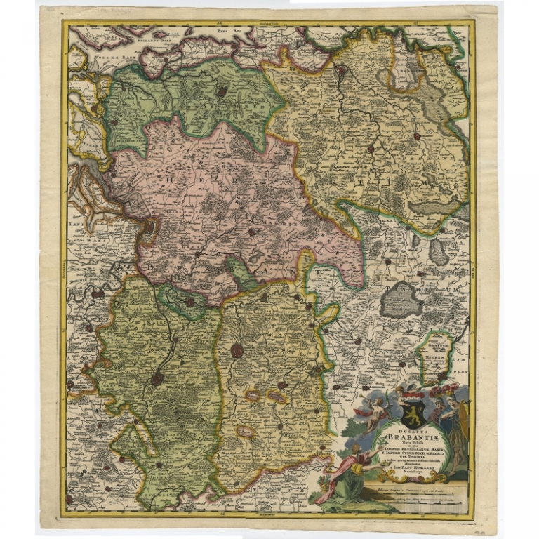 Antique Map of Brabant by Homann (c.1720)