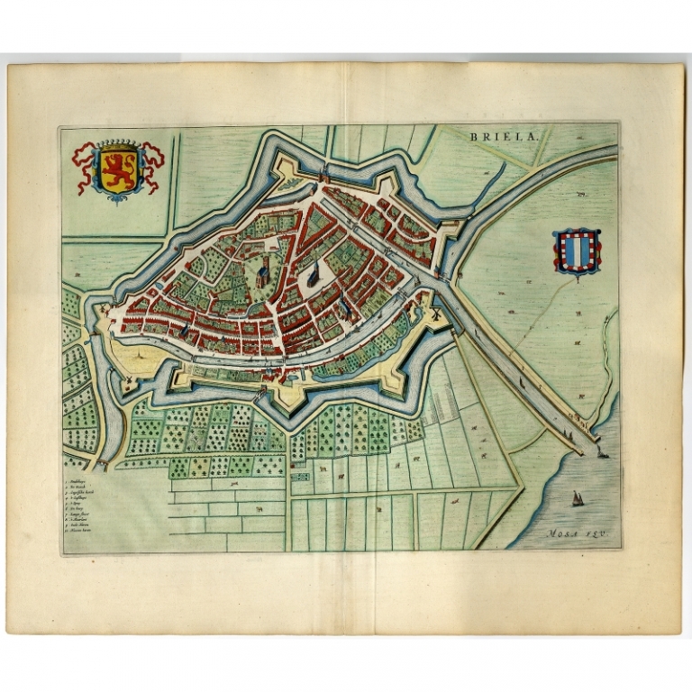 Antique Map of Brielle by Blaeu (1649)