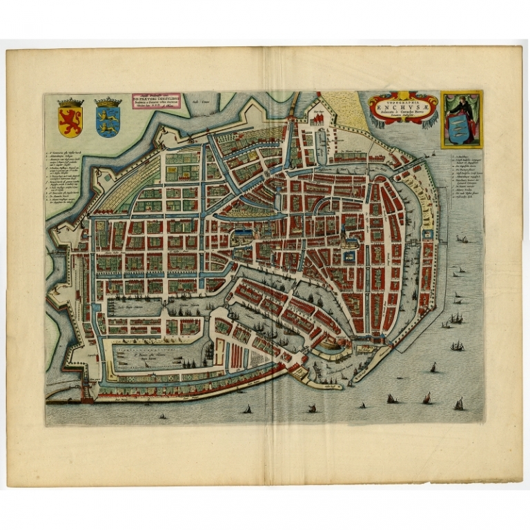 Antique Map of Enkhuizen by Blaeu (1649)