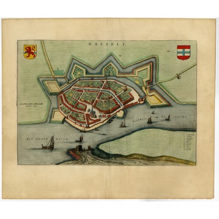 Antique Map of Hasselt by Blaeu (1649)