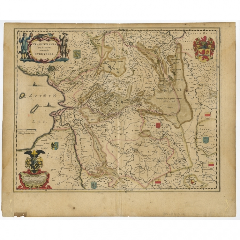 Antique Map of Overijssel and Drenthe by Blaeu (1635)