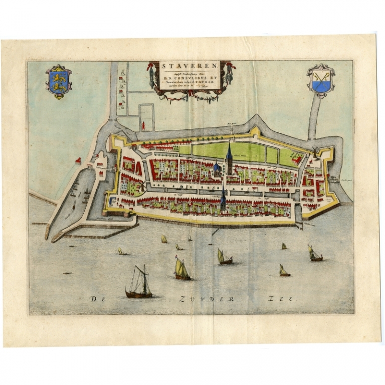 Antique Map of Stavoren by Blaeu (1649)