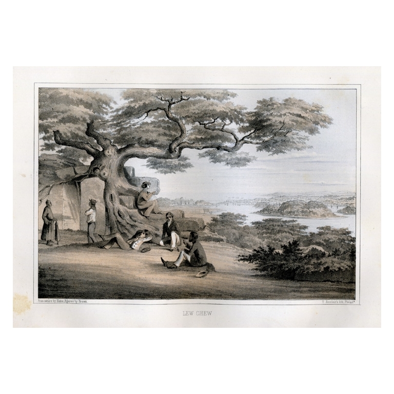 Antique Print of the Ryukyu Islands by Hawks (1856)