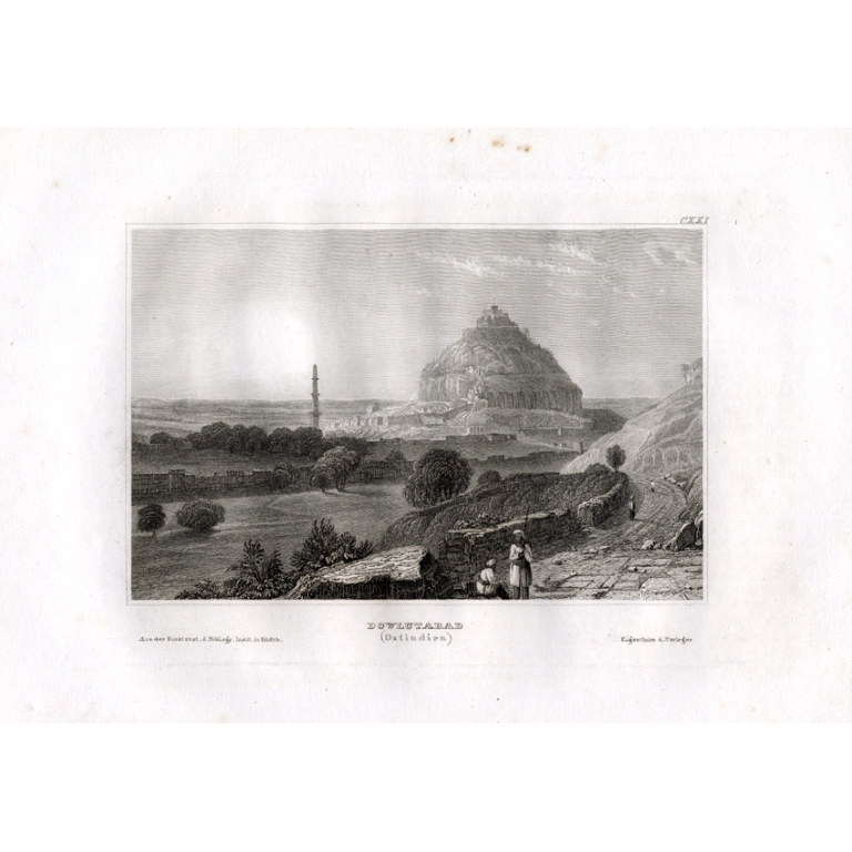 Antique Print of Daulatabad by Meyer (1836)