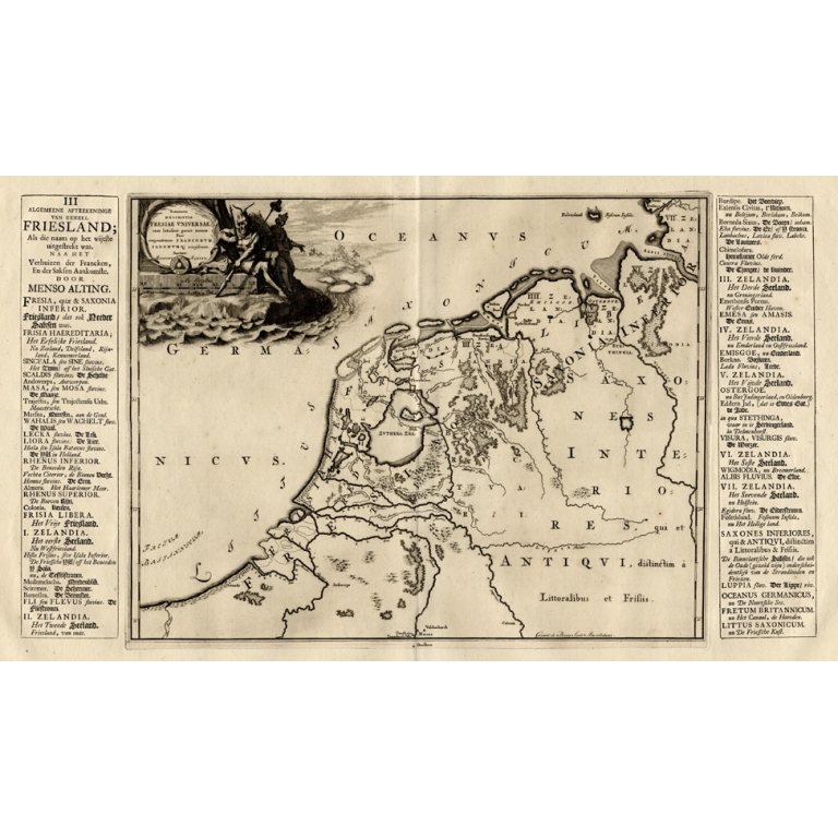 Antique Map Of Friesland By Halma 1718