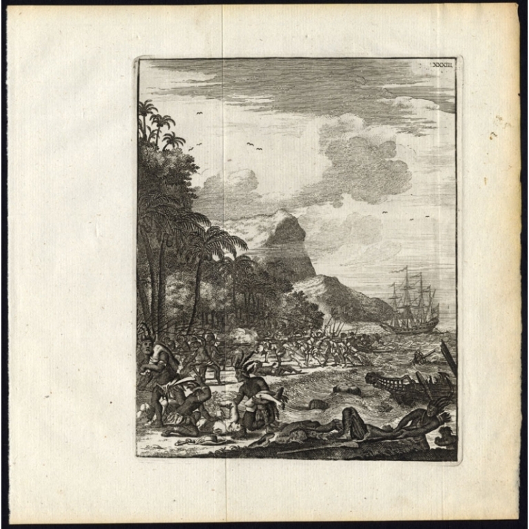 Antique Print of a VOC Shipwreck by Schouten (1708)