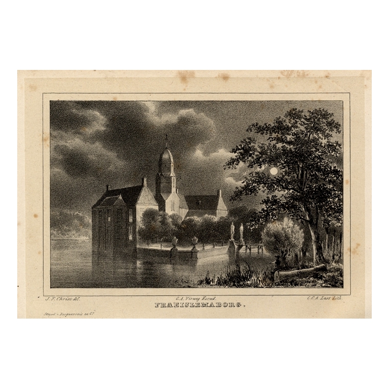 Antique Print of Fraeylema Castle by Christ (1846)