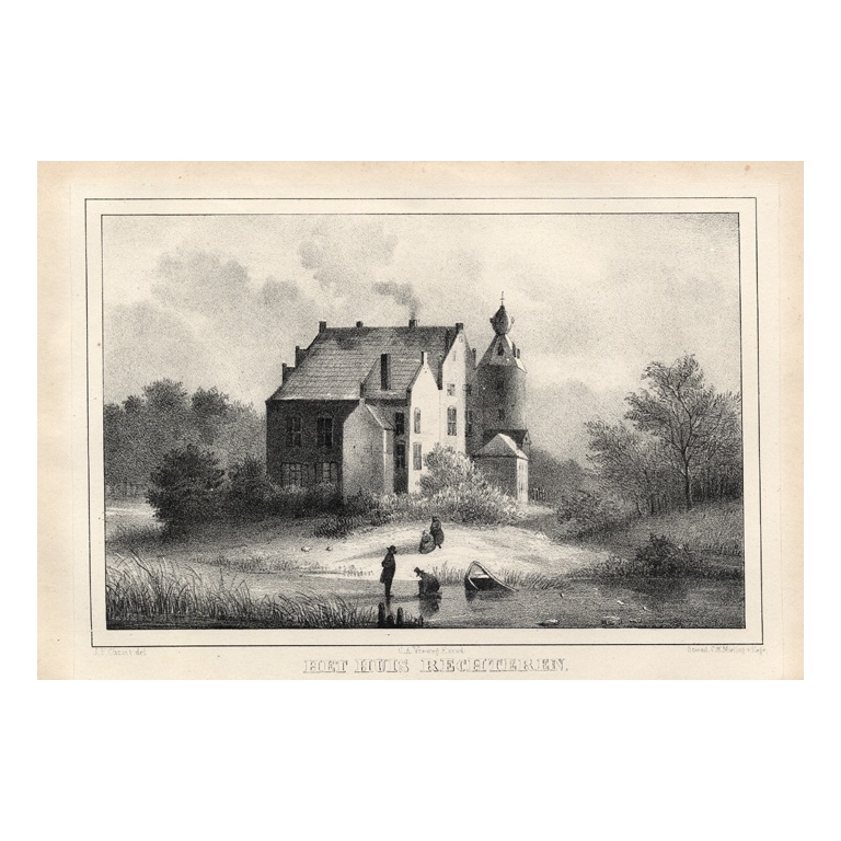 Antique Print of Rechteren Castle by Christ (1846)