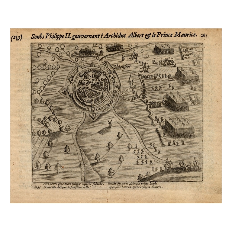 Pl.233 Antique Print of the Siege of Oldenzaal, Enschede & Ootmarsum by Baudartius (1616)