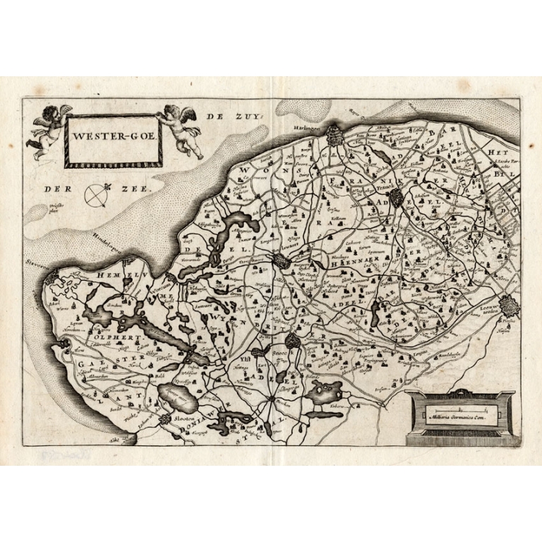 Antique Map of Westergo by Colom (1635)
