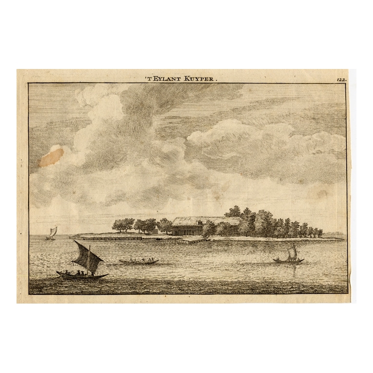 Antique Print of Kuyper Island by Van Schley (1750)
